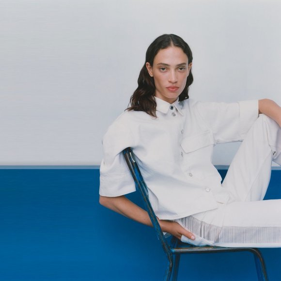 NEW! Zara High Waisted 90s Premium Cowboy Straight Leg White Jeans Denim - Sz 2 - Picture 10 of 16